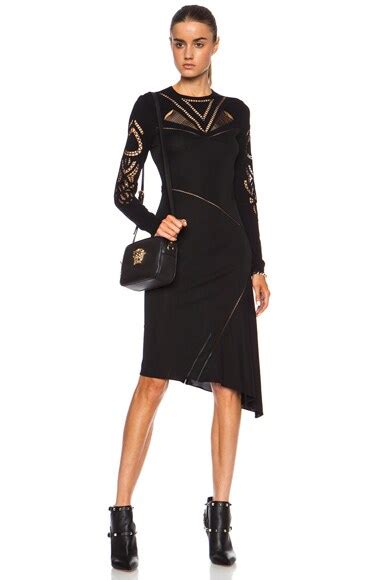 versace black dress short viscose|A.